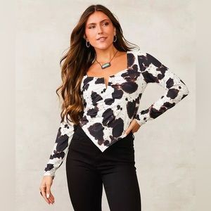 Cow Print Top Large